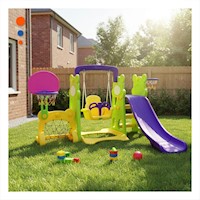 Centro Multijuegos 192cmx170cmx110cm con Tobogan para Pequeños Exploradores Casa